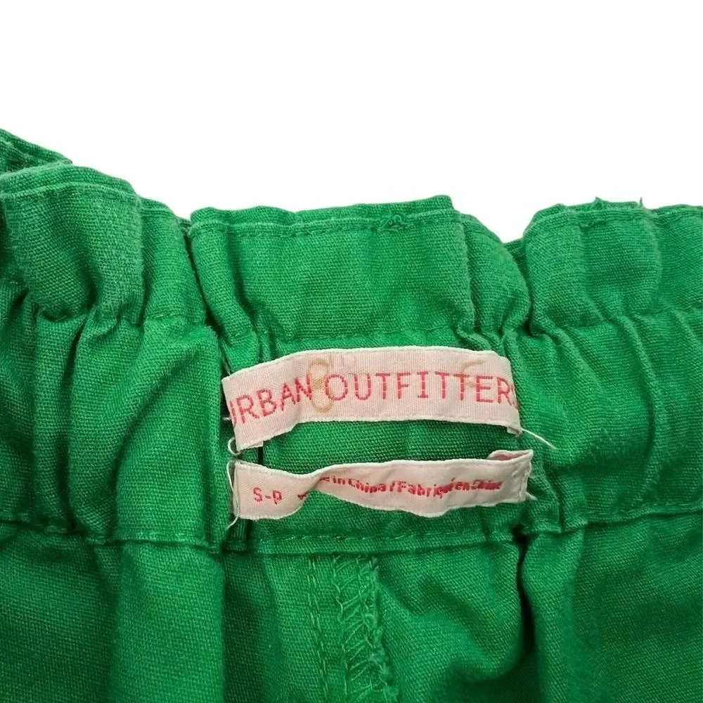 Urban Outfitters Kelly Green Paper Bag Shorts Elastic Waist Size Small - Picture 3 of 9